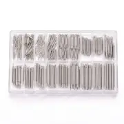1Box 304 Stainless Steel Double Flanged Spring Bar Watch Strap Pins Parts 8-25mm