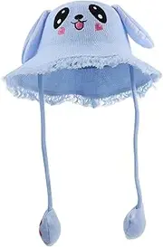 [LIFKOME] Rabbit Ears Hat Summer Hat Stuffed Bunny Bonnet Beach Hat Fisherman Cap Summer Cap Sun Hat for Bonnet Sunblock Straw Blue