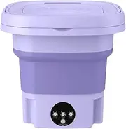 220V 110V 8L Mini Fully Automatic Foldable Large Capacity Washing Machine For Washing Integrated Household Dormitory Clothing(110V Purple)