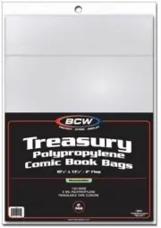 200 BCW Treasury Comic Book Resealable Poly Bags + Acid Free Backer Boards