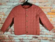 BNWT Girls Sz 3 Anko Marsala Light Quilted Lined Snap Front Jacket Coat