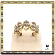 Pure 10K Yellow Gold Baguette Oval Sophisticated 2.5 CTW Diamond Band Mens Ring