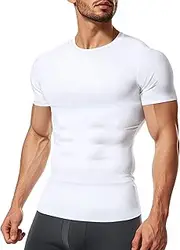 [TAILONG] Short Sleeve Compression Shirt Men Shapewear Slimming Undershirt Body Shaper Tank Top Workout Shirts
