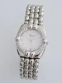 在飛比找Yahoo!奇摩拍賣優惠-真品 CHOPARD 蕭邦 原鑲鑽18K白K金錶圈 原鑲鑽石