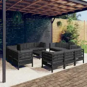 13 Piece Garden Lounge Set with Anthracite Cushions Pinewood vidaXL