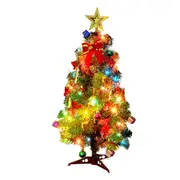 30cm Tabletop Mini Artificial Christmas Tree Ornaments with Lights Xmas Desktop Decor