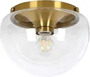 Beacon Lighting York 1 Light Batten Fix in Brass with Clear Glass