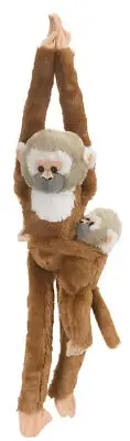 Squirrel Monkey w/baby Hanging Soft Toy