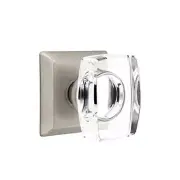 Emtek Windsor Crystal Door Knob Privacy Set Quincy Rosette Pewter