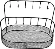 Alipis Shelf Key Holder Key Case Storage Basket Key Storage Organizer Modern Key Storage Containers Keys Organizer Storage Entryway Key Organizer Storage Key Chain Display Black Iron