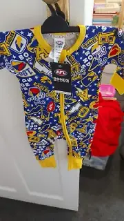 BNWT Bonds NEW Zippy Wondersuit AFL West Coast Eagles Baby Size 3-6 MONTHS 00