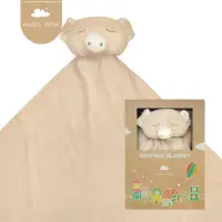 在飛比找momo購物網優惠-【Angel Dear】大頭動物嬰兒毛毯禮盒(米色小豬)