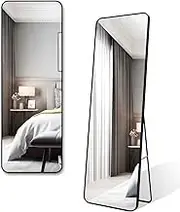 Floor Mirrors, Wall Mirror, Bathroom Mirror,Full Body Mirror, Wall-Mounted Mirrors, Vanity Mirrors, Large Mirrors, Rectangle Mirror (Black, 40X150CM)