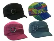 Kids Girl Cadet Box Cap Army Military Fashion Castro Stone Hat Cap