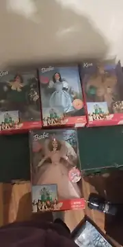 Vintage 1999 Wizard of Oz BARBIE & KEN Dolls - 12" Tall - Complete Set of 5 NEW!