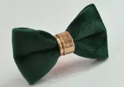Emerald Green Velvet Rose Gold Leather Bow tie Men / Teenge / Boy Kids / Baby