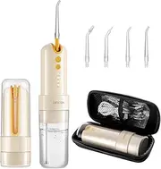 LAFATON Water Flosser Professional for Teeth,Designed for Travel Portable Oral Irrigator,4 Cleaning Modes & 4 Replacement Tips,Electric Rechargeable Teeth Cleaner with Travel Bag
