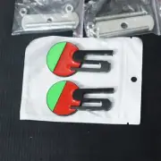 2x.Matte Black Green S Metal Front Grille Emblem Badge Turbo Sport Motors Racing (for: Peugeot)