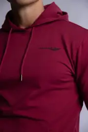 HARD HITTERS SLIM FIT TERRY HOODIE BURGUNDY SMALL