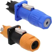 Yardwe Sealed Industrial Electrical Connector 3-pin Circular Speaker Power Connector Outdoor-ready Panel Mount Set of 2