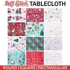 Christmas Table Cover Xmas Round Square Rectangular Tablecloth Party Decoration