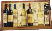 PRINTED NYLON KITCHEN RUG (nonskid)(18"x30") 7 WINE BOTTLES, rectangle,Cat