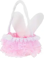 TINEASUR Bunny Ear Flower Basket for Adorable Portable Storage Basket for Easter Celebrations for Flower Egg Storage Lightweight and Versatile Design