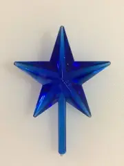 LARGE CLASSIC BLUE STAR Ceramic Christmas Tree TOPPER VINTAGE JUMBO