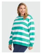 [Taking Shape] Cotton Block Stripe Sweatshirt in Multi