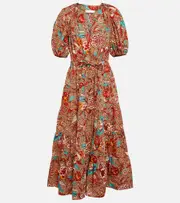 [Ulla Johnson] Ulla Johnson Olina printed cotton midi dress AU 6 multicoloured