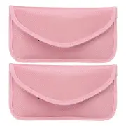 2Pcs Faraday Bags, 6.5" Signal Blocking Pouch Wallet for Car Keys, Pink