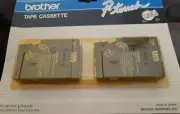 2 New Brother P-touch 1/2" 12mm Black on Clear TC-10 Tape Cassette Labels