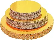 30-Pack Cake Board Rounds, Circle Cardboard Base Boards, 8, 10 and 12-Inch. Perfect for Cake Decorating, 10 of Each Size (Gold, 30)