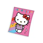 Hello Kitty Fleece Blanket Throw Rainbow Kids Pink Cat