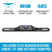 Elinz Car License Plate Rearview Reversing Camera 170 Degrees CMOS Auto Night Vision IP68 12V
