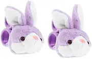 Abaodam 2Pcs Plush Slap Bracelet Bunny Cartoon Animal Party Accessory Comfortable Wear for Birthday Celebrations and Decorations and Lightweight Design
