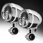 Bluetooth Waterproof Motorcycle Stereo Chrome LED Speakers Audio System Harley