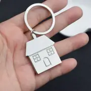 1Pc Creative Cute House Pendant Car Keyring Key Ring Keyfob Keychain Gift Silver (for: MG)