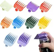 Extension Combs for Clippers Pack of 10 Hair Clipper Guide Limit Comb Set Trimmer Attachments Attachment Comb for Choice Hair Trimmer Magic Clip Trimmer Razor Facial Hair Trimmer (A), black, A
