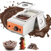 VEVOR Chocolate Tempering Machine, 2 Tanks Chocolate Melting Pot with TEMP Control 30-85, 800W Stainless Steel Electric Commercial Food Warmer For C