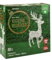 Christmas Festive Lytworx 90cm Solar Warm White Standing Reindeer