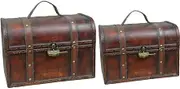 FOMIYES 2pcs Vintage Treasure Chest Storage Cases Home Storage Stackable Decorative Storage Boxes Trunk En Antique Chest of Drawers Kitchen Extra Large Treasure Chest Chests Coffee Wooden