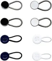 8 Pcs Button Extender Set for Wrist, Shirt, Collar, Polo, and Dress - Quick and Easy Fit Adjustment for Men and Women – No Sewing Required - by Mobi Lock