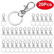 20pcs Swivel Lobster Clasp Clips Hook Alloy Key Ring Split Keychain Durable