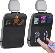 Back Seat Cover For Kids 3 Pocket Storage Organizer 2 Pack X Large Waterproof