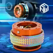 NRG Aluminum Steering Wheel Quick Release 2.1 Orange Body With Neo Chrome Ring