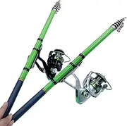 LLEIIshen Fishing Set 1.5m-3m Fishing Rod and 1000-3000 Spinning Reel 5.5:1 Gear Ratio High Speen Portable Travel Fishing Combo/1312