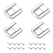 Toggle Catch Lock (25mm x 21mm) 4Pcs, Zinc Alloy Hasp Latches Silver Tone