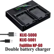 Dual Battery Charger For Kodak KLIC-5001 EasyShare DX6490 DX7440 DX7440 Zoom