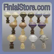 Acrylic Antique Large Saucer Style Lamp Finials Polished or Antique Brass Bases
